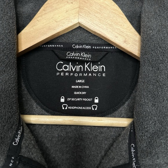 Calvin Klein Performance Gray Zip Up Fleece Vest Women's Size Large - Picture 6 of 7